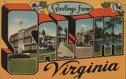 Greetings from Salem Virginia Postcard Postcard Postcard