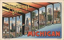 Greetings from Ann-Arbor Postcard
