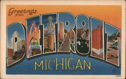 Greetings from Detroit Postcard