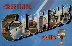 Greetings from Columbus Ohio Postcard Postcard Postcard