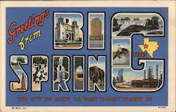 Greetings from Big Spring Postcard