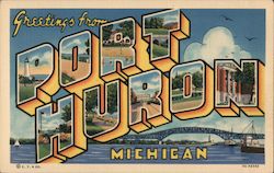 Greetings from Port Huron Postcard