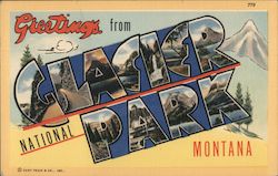 Greetings from Glacier National Park Montana Postcard Postcard Postcard