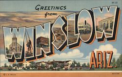 Greetings from Winslow Arizona Postcard Postcard Postcard