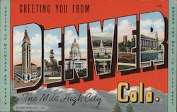 Greetings from Denver Colorado Postcard Postcard Postcard