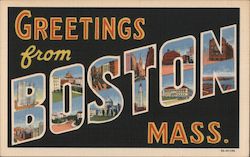 Greetings from Boston Postcard