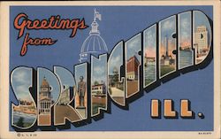 Greetings from Springfield Illinois Postcard Postcard Postcard