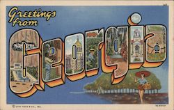 Greetings from Georgia Postcard Postcard Postcard