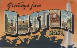 Greetings from Boston Postcard