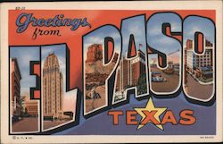 Greetings from El Paso Texas Postcard Postcard Postcard