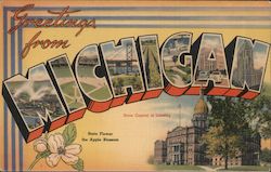 Greetings from Michigan Postcard