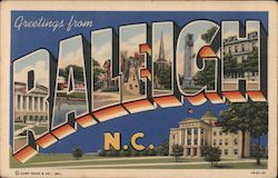 Greetings from Raleigh North Carolina Postcard Postcard Postcard