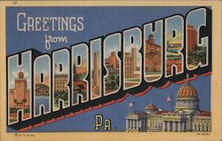 Greetings from Harrisburg Pennsylvania Postcard Postcard Postcard