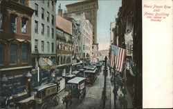 News Paper Row and Ames Building Postcard
