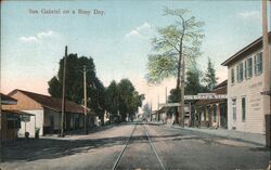 Town Street on a Busy Day Postcard
