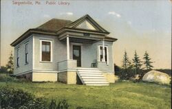 Small Public Library on a Hill Postcard