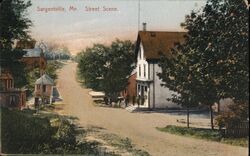 Sargentville, ME. Street Scene Postcard