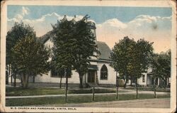 M.E.Church and Parsonage Postcard