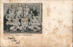Halsell "Mud Waders" Football Team 1905 Postcard