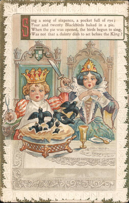 Sing a Song of Sixpence Postcard Nursery Rhymes