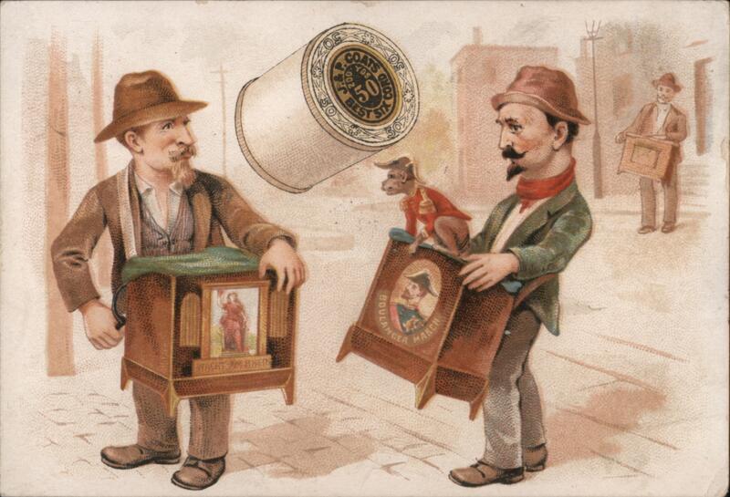 J & P Coats Spool Advertisement Organ Grinders