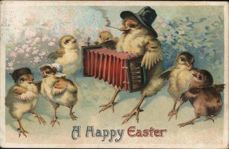 Happy Easter Chicks Organ Grinders