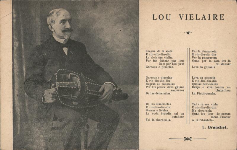Lou Vielaiare Music Postcard L. Branchet Organ Grinders