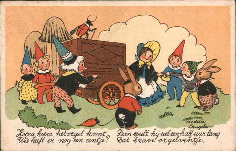 Freddie Langeler Dutch Gnome Children Postcard Dutch Children