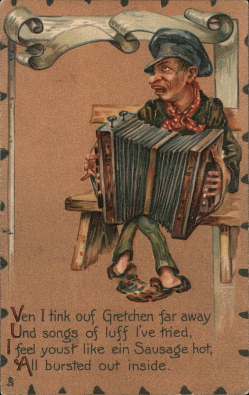 Comic Accordion Player Caricature Comic, Funny