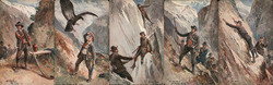 Set of 5: "In the Alps" Postcard