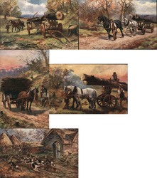 Harry Payne Horse Drawn Lumber Team Postcard