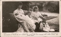 Princess of Wales and Her Sons Postcard