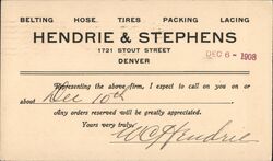 Hendrie & Stephens Denver Business Card Postcard