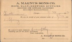 A. Magnus Sons Co. Hops Malt Brewers Supplies Postcard