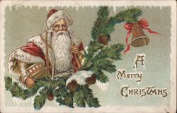 A Merry Christmas Santa Postcard Postcard