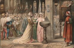Dante and Beatrice Church Scene Postcard
