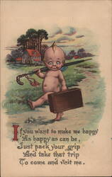 Kewpie Postcard, Come Visit Me Postcard