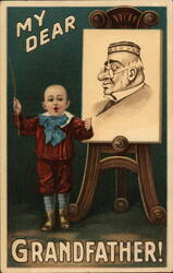 My Dear Grandfather Comic Postcard