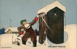 Deep Freeze Outhouse Comic Postcard Postcard