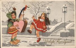 Vrolyk Kerstfeest Children Winter Postcard Postcard