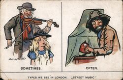 London Street Music Postcard
