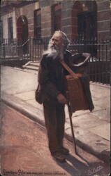Italian Organ Grinder London Life Postcard