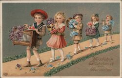 Children Musicians Birthday Postcard