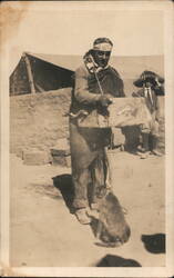 Mexican Man with Dog Postcard