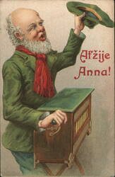Arzje Anna Organ Grinder Postcard