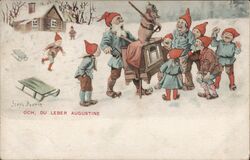 Jenny Nystrom Gnomes Christmas Band Postcard