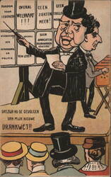 Dutch Political Cartoon Postcard Postcard