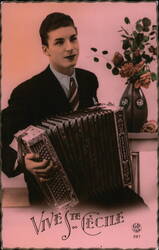 Vive Le Siecle Accordion Postcard