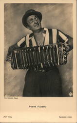 Hans Albers German Accordion Player Postcard