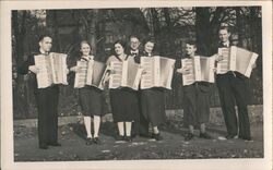 Accordion Band Real Photo Postcard Postcard